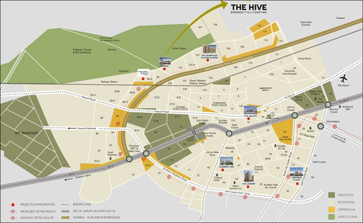 Map Location, satya-the-hive Commercial Shop 750 Sq.Ft. In Sector 102 Gurgaon 8376218