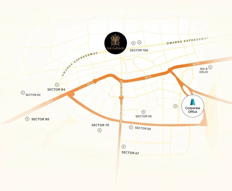 Map Location, elan-the-emperor 5 Bedroom 5891 Sq.Ft. Apartment In Sector 106 Gurgaon 8376690