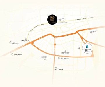 5 BHK Penthouse – Map Location View at Elan The Emperor, Sector 106 - for Sale