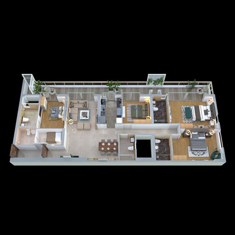 Floor Plan, sector 63 4 Bedroom 3459 Sq.Ft. Apartment In Sector 63 Gurgaon 8377025