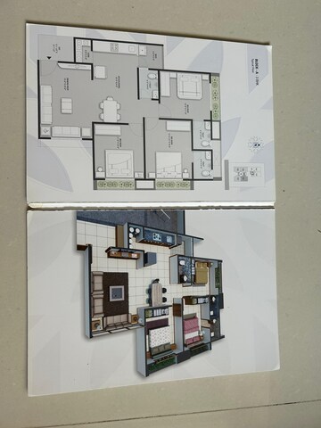 Floor Plan in 3 BHK Apartment at Gandhi Vraj Residency 2, Science City – for Sale