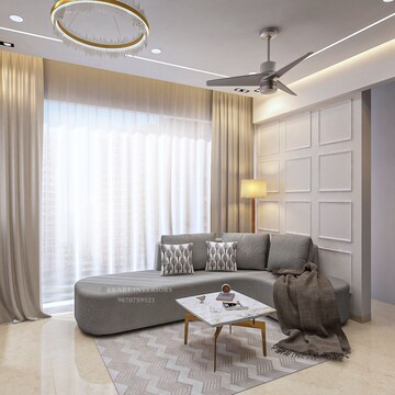 Living Room in 2.5 BHK Apartment at Piramal Vaikunth, Balkum Pada – for Rent