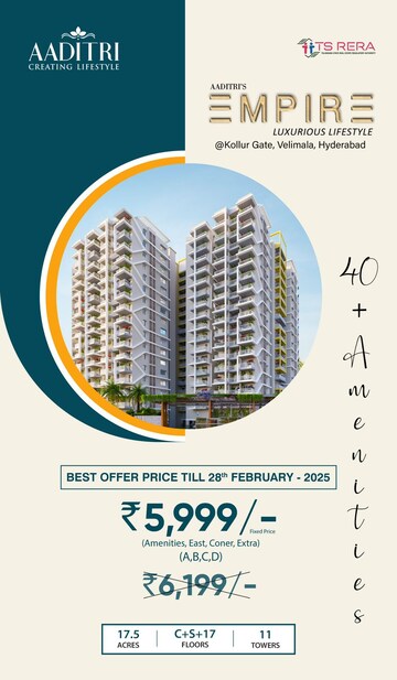 Master Bedroom in 3 BHK Apartment at Modi Elegance, Kukatpally – for Sale