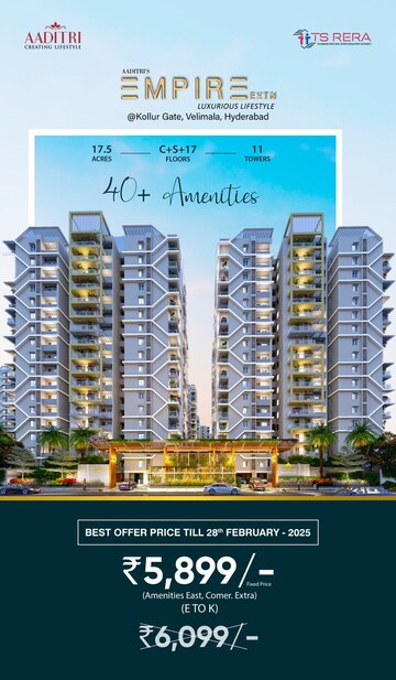 Master Bedroom in 3 BHK Apartment at Modi Elegance, Kukatpally – for Sale