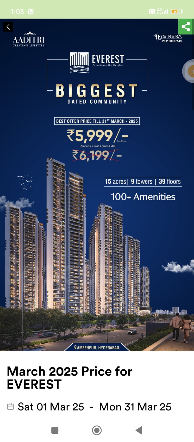 Master Bedroom, modi-elegance 3 Bedroom 1596 Sq.Ft. Apartment In Kukatpally Hyderabad 8380149