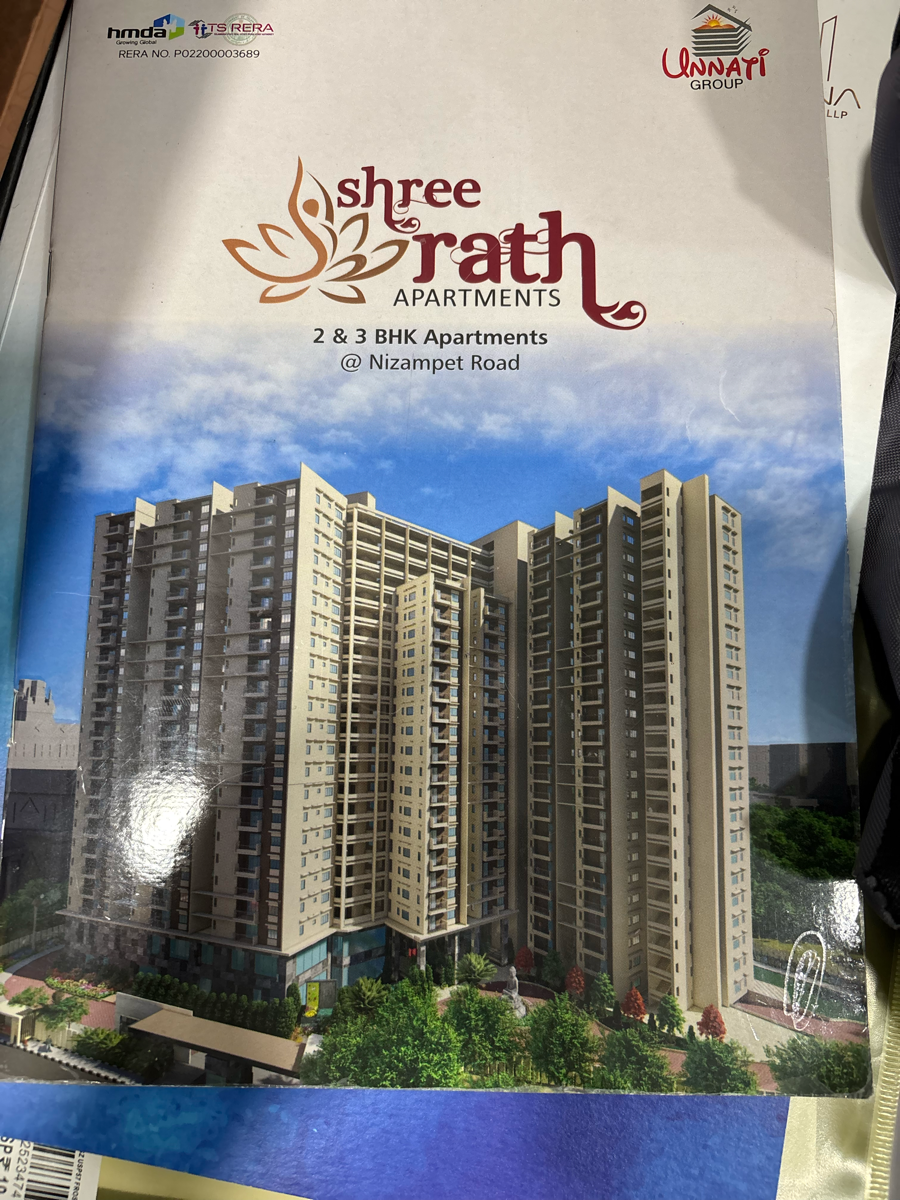 2 BHK + Pooja Room,Servant Room,Study Room,Extra Room Apartment For Sale in Unnati Shreerath