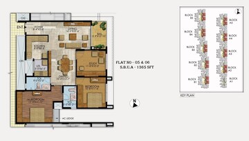 Floor Plan in 3 BHK Apartment at Mahaveer Ranches, Hosa Road – for Rent