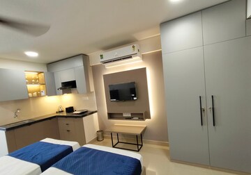 Living Room in Studio Apartment at Okay Plus Solitaire Suites, Ramnagariya – for Rent
