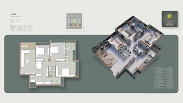 Floor Plan in 3 BHK Apartment at Goyal Olive Greens, Gota – for Rent