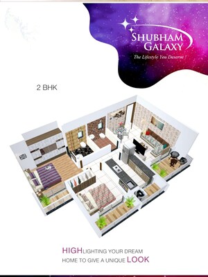 Floor Plan in 2 BHK Apartment at Shubham Galaxy, Dombivli East – for Sale