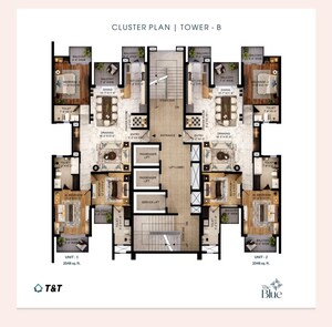 Floor Plan in 3.5 BHK Apartment at T And T The Blue, Siddharth Vihar – for Sale