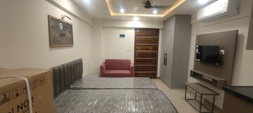 Bedroom in Studio Apartment at Okay Plus Solitaire Suites, Ramnagariya – for Rent