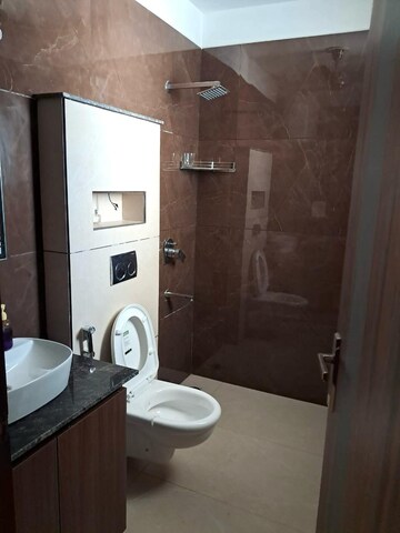 Bathroom in 3 BHK Apartment at Dhakoli Village – for Rent