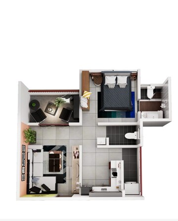 Floor Plan in 2 BHK Apartment at Sai Casalino Towers, Handewadi – for Sale