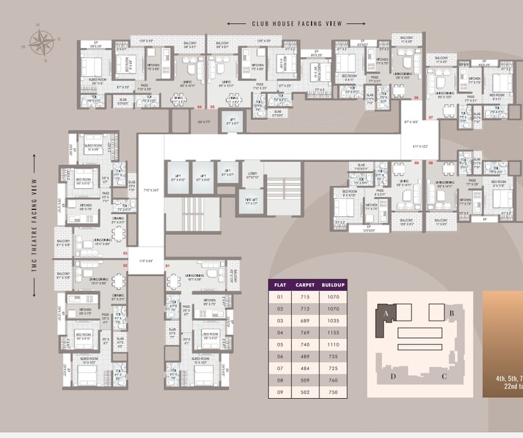 Floor Plan, yes-palm-riveria 1 Bedroom 480 Sq.Ft. Apartment In Mumbra Thane 8389493
