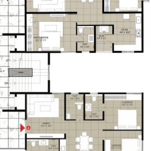 Floor Plan in 3 BHK Apartment at Chanda Nagar – for Sale