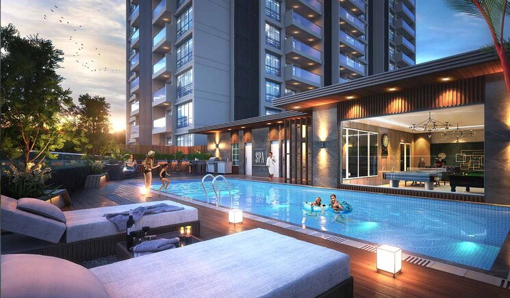 Swimming Pool, goel-ganga-platinum 3.5 Bedroom 1500 Sq.Ft. Apartment In Kharadi Pune 8351540