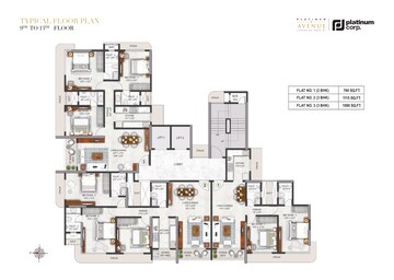 Floor Plan in 4 BHK Apartment at Platinum Oceanic, Khar West – for Sale