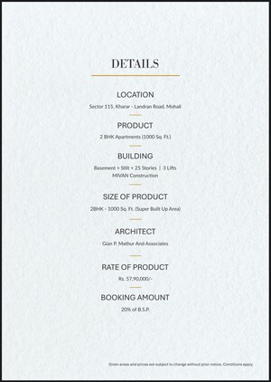 Master Bedroom in 2 BHK Apartment at Sbp Nature City, Central Kharar – for Sale