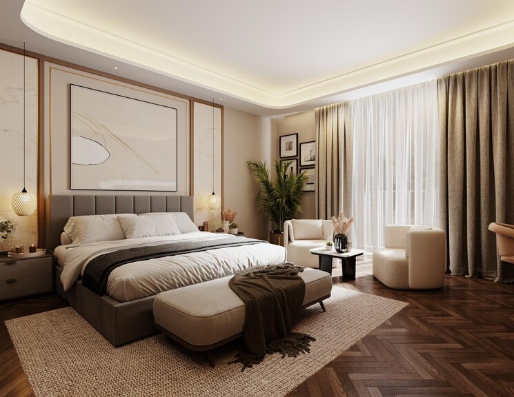 Bedroom, jashn-elevate 2.5 Bedroom 1450 Sq.Ft. Apartment In Sushant Golf City Lucknow 8394347