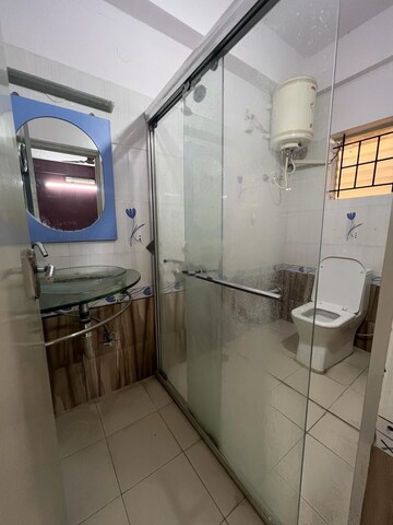 Bathroom in 3 BHK Apartment at Mahaveer Aspen, Kanakapura Road – for Rent