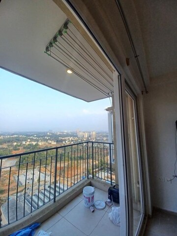 Balcony in 3 BHK Apartment at Bhartiya Nikoo Homes Phase 2, Thanisandra Main Road – for Rent