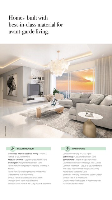 Living Room in 3 BHK Apartment at Osian Almanova, Mundhwa – for Sale
