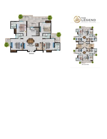 Floor Plan in 4 BHK Apartment at Adore Legend, Sector 84 – for Sale