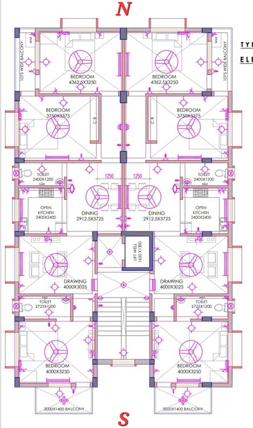 Floor Plan in 3 BHK Apartment at New Town – for Sale