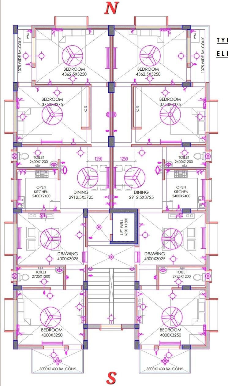 Floor Plan, new town 3 Bedroom 1485 Sq.Ft. Apartment In New Town Kolkata 8397278