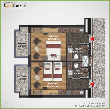 Floor Plan in Studio Apartment at Zeta I Greater Noida – for Rent