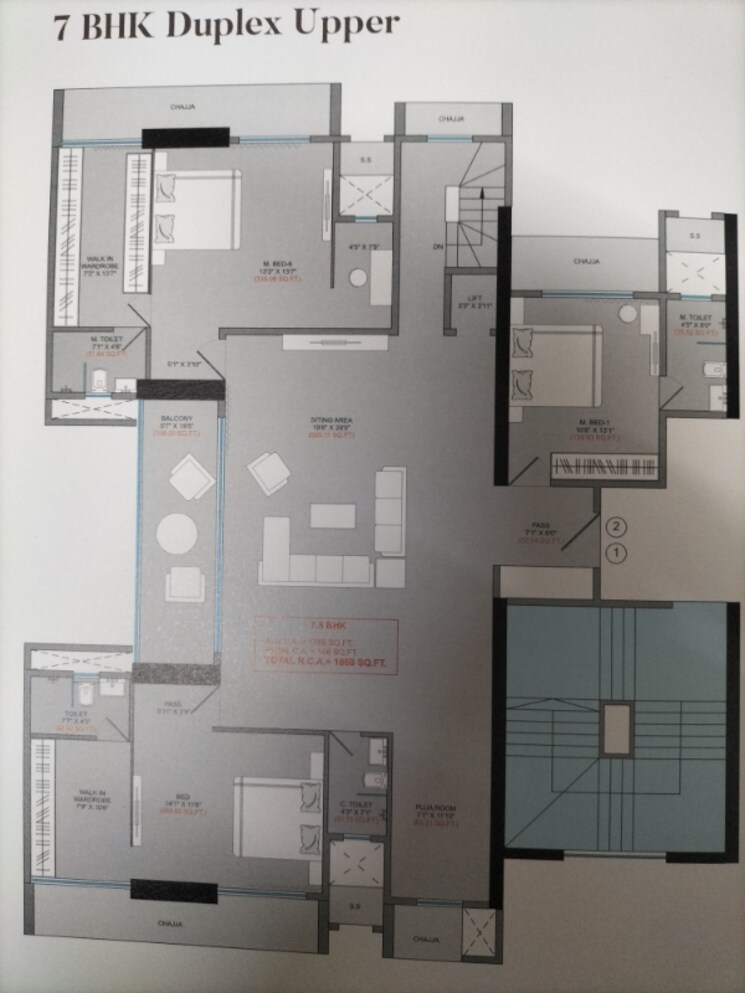 Floor Plan, sumit-kmr-param 2 Bedroom 748 Sq.Ft. Apartment In Borivali West Mumbai 8397479