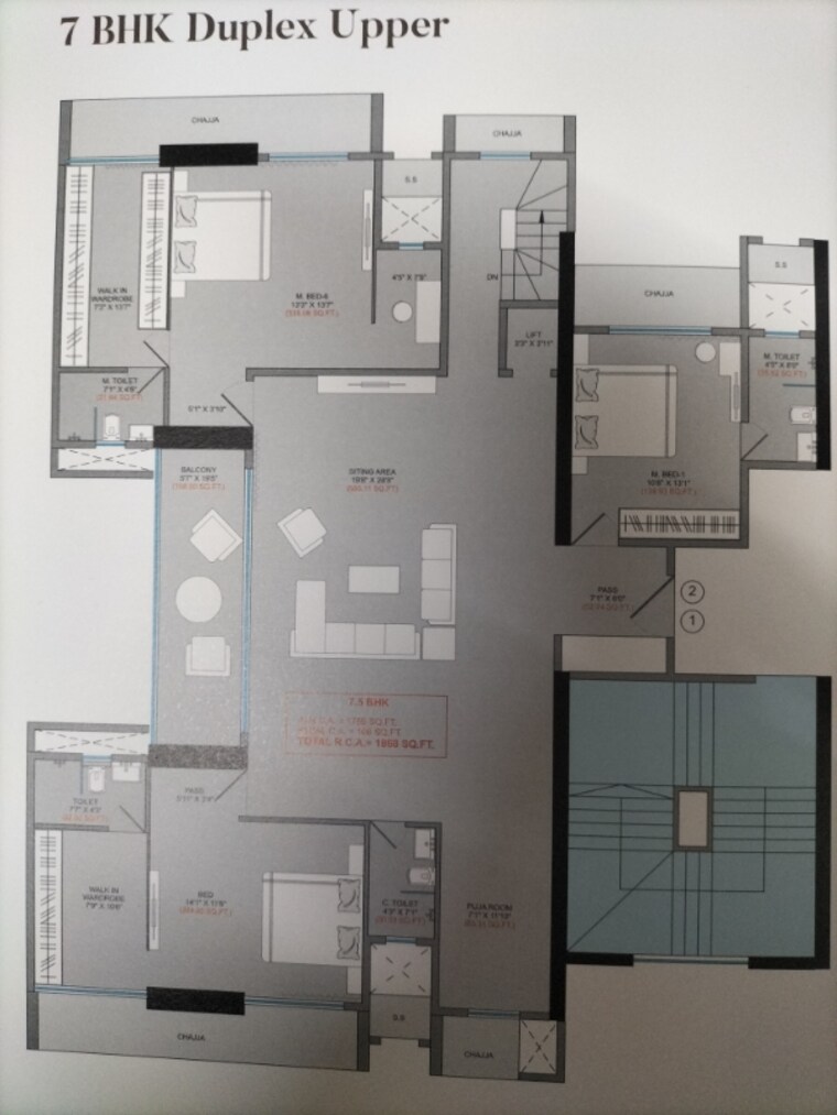 Floor Plan, sumit-kmr-param 2 Bedroom 748 Sq.Ft. Apartment In Borivali West Mumbai 8397479