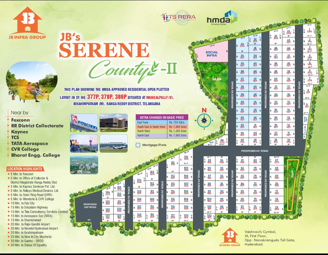 Plot For Sale in Jb Serene County Phese 2 