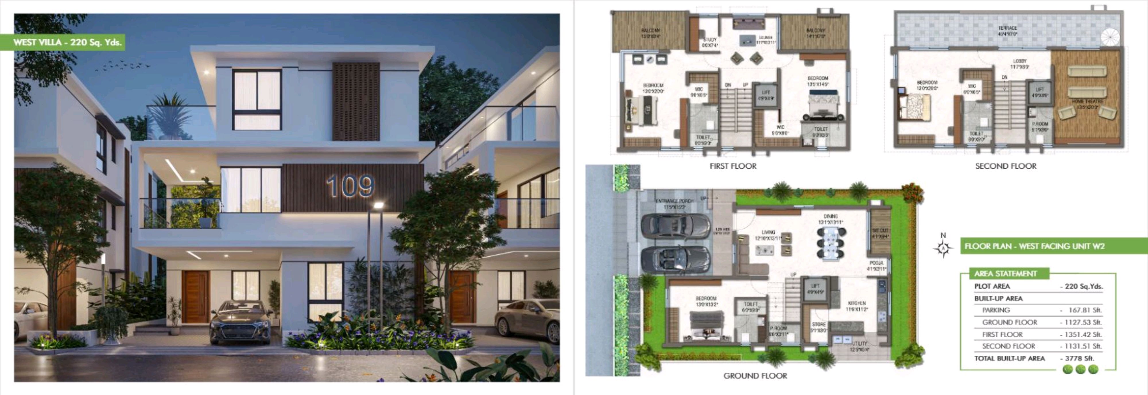 4 BHK + Pooja Room,Study Room,Extra Room Villa For Sale in Kollur Villas Ready To mo