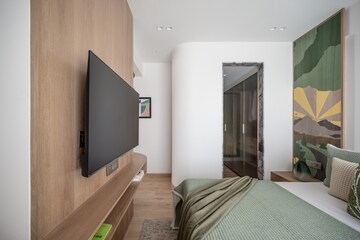Bedroom in 2 BHK Builder Floor at Prescon Midtown Bay, Mahim West – for Sale