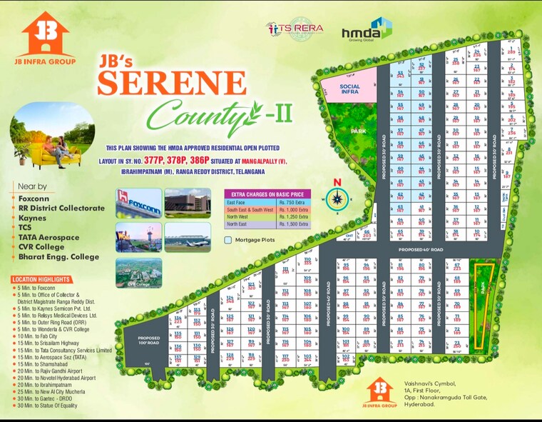 Map Location, jb-serene-county  150 Sq.Yd. Plot In Kongara Kalan Hyderabad 8402717