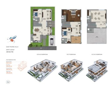 Floor Plan in 4 BHK Villa at Kollur – for Sale