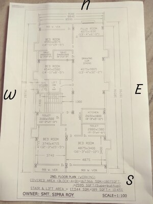 Floor Plan in 4 BHK Builder Floor at Bangur Avenue – for Sale