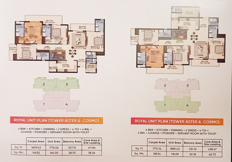 Floor Plan, oro-constella 3.5 Bedroom 1493 Sq.Ft. Apartment In Sushant Golf City Lucknow 8403585