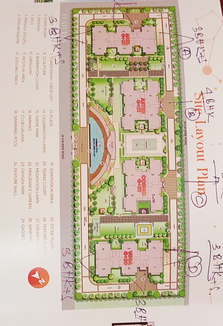 Master Plan, oro-constella 3.5 Bedroom 1493 Sq.Ft. Apartment In Sushant Golf City Lucknow 8403585