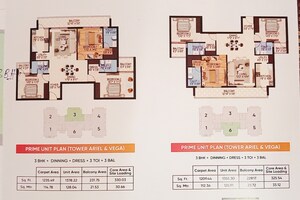 Floor Plan in 3.5 BHK Apartment at Oro Constella, Sushant Golf City – for Sale