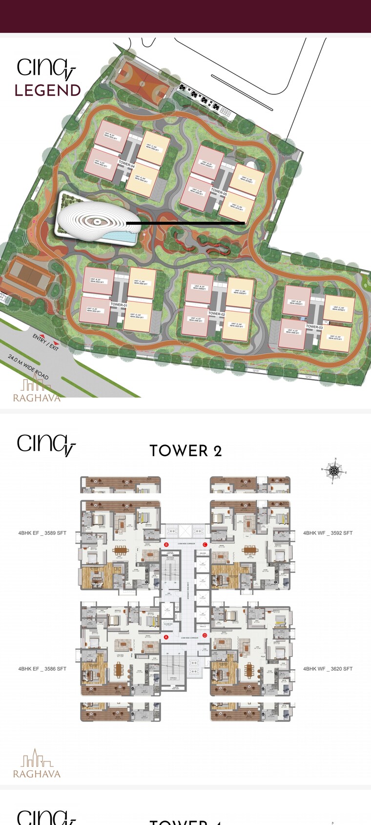 Master Plan, raghava-cinq 4 Bedroom 3584 Sq.Ft. Apartment In Financial District Hyderabad 8403678