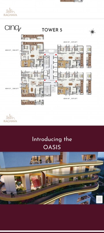 Master Plan in 4 BHK Apartment at Raghava Cinq, Financial District – for Sale