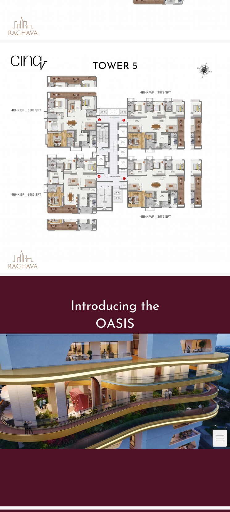 Master Plan, raghava-cinq 4 Bedroom 3584 Sq.Ft. Apartment In Financial District Hyderabad 8403865