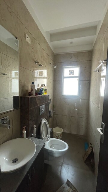 Bathroom in 3 BHK Builder Floor at Motia Blue Ridge, Dhakoli Village – for Rent