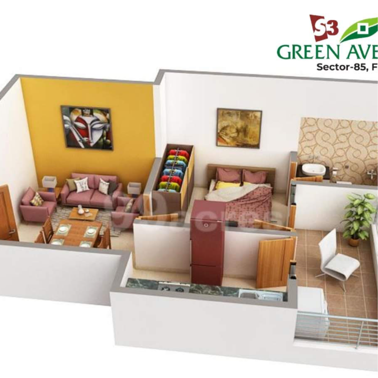 Living Room, s3-green-avenue 3 Bedroom 645 Sq.Ft. Apartment In Sector 85 Faridabad 8405237