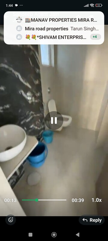 Master Bedroom in 1 BHK Apartment at Unique Ivana, Mira Road – for Rent