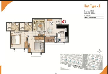 Floor Plan in 1 BHK Apartment at Prestige Primrose Hills, Banashankari 6th Stage – for Rent