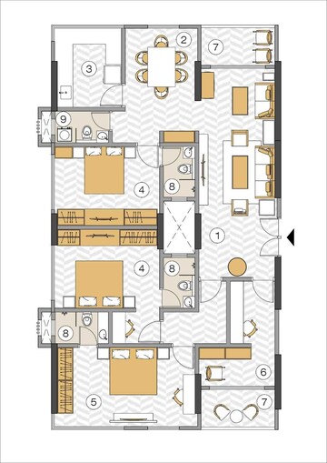 Floor Plan in 2 BHK Apartment at M Raveshia Aryana Heights, Ghatkopar East – for Sale